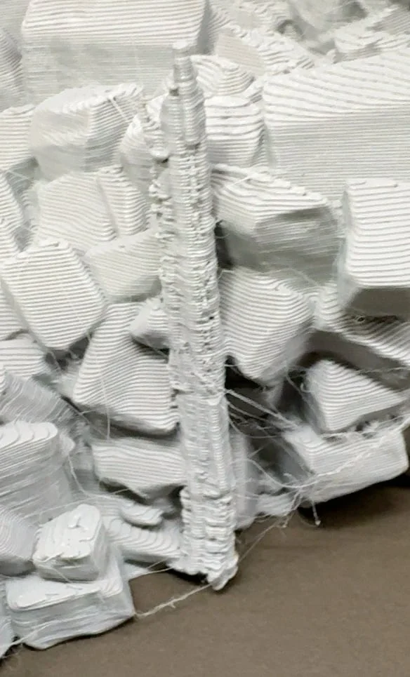 Poorly printed terrain with stringing