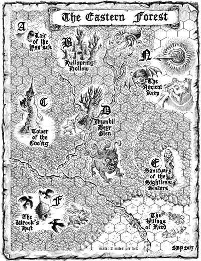 Hex map of the Eastern Forest
